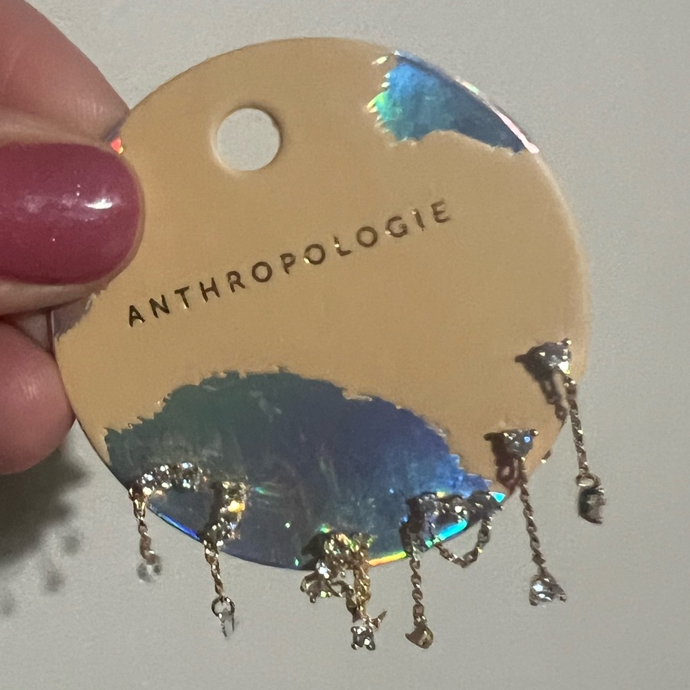 NWT Delicate Crystal Drop Earrings Set of 3 by Anthropologie